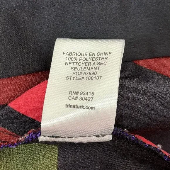 Trina Turk Womens Top Shirt size Medium Striped Boxy Popover Smooth - Picture 7 of 13